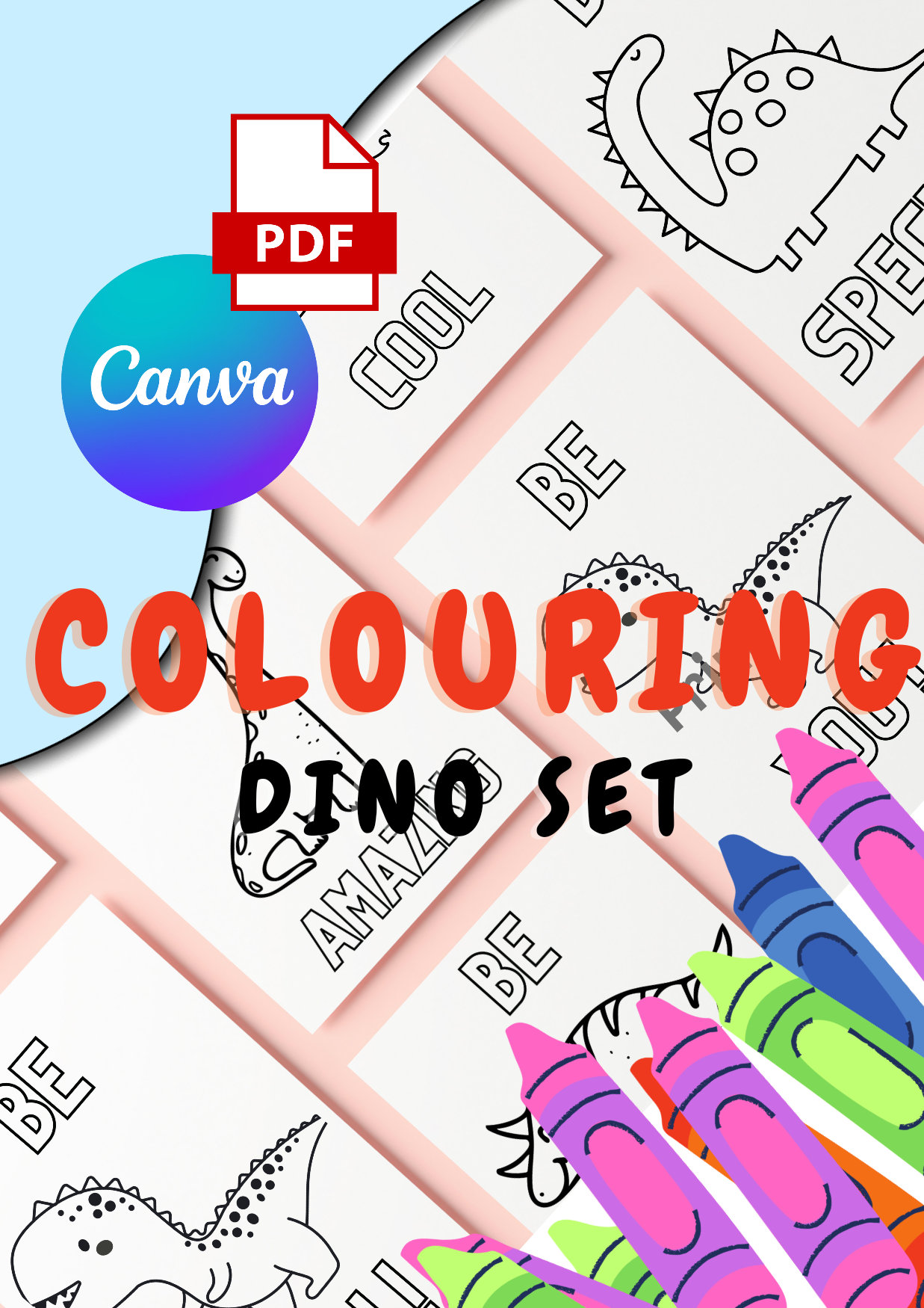 Printable Dinosaur Colouring Booklet - Etsy
