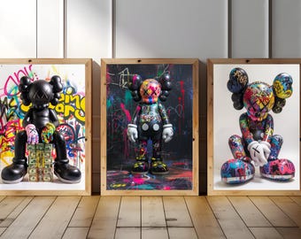 Hypebeast Graffiti Figure Art Print Set | Urban Street Style (Digital Download)