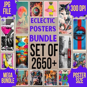 Eclectic Wall Art Mega Bundle | Maximalist Gallery Set | College Girl Decor Digital Download Printables