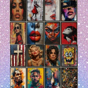 Maximalist Wall Art Set of 599 | Modern Pop Art and Street Art Prints | Urban Graffiti Wall Collage for Gallery Wall, Large Photo Prints image 8