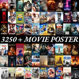 3250+ Movie Poster Bundle Retro Movie Poster Prints | Mega Bundle 80s 90s Film Wall Art | Popular Digital Files | Gifted Cinema Decor