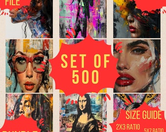 Graffiti Bundle Wall Art | Urban Pop Art Street Poster Set Digital Pack | Modern Edgy Art Print Download