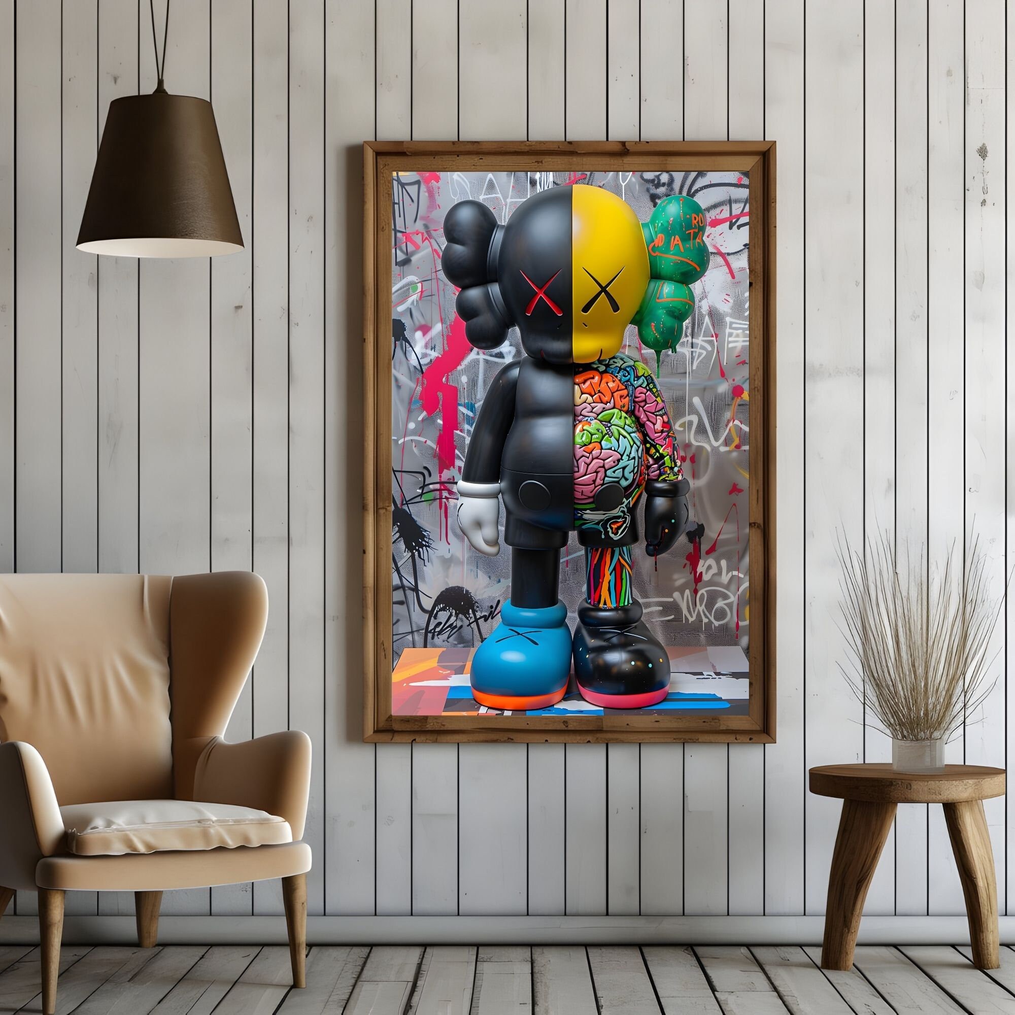 KAWS Poster,pop Art Posters,kaws Figure Wall Art, 3-piece KAWS Poster,pop Art Posters,kaws Figure Wall Art, 3-piece