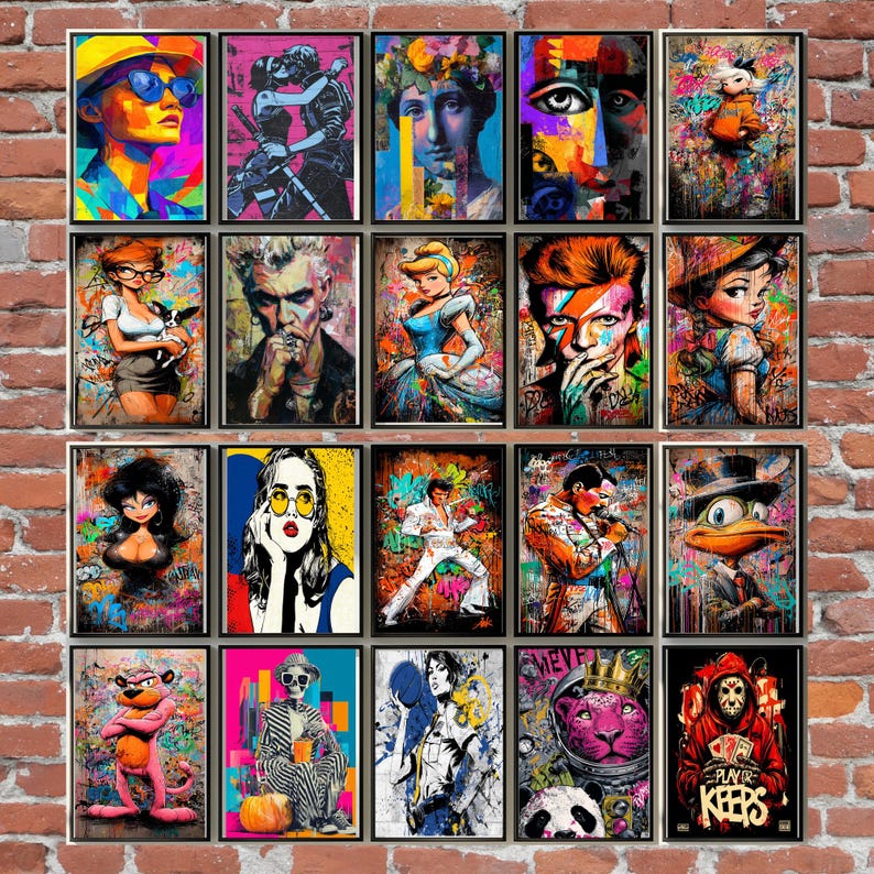 Urban Graffiti Art Print Set, Pop Culture Gallery Wall (Digital Download) image 11