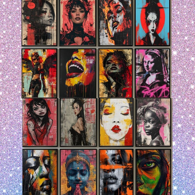Maximalist Wall Art Set of 599 | Modern Pop Art and Street Art Prints | Urban Graffiti Wall Collage for Gallery Wall, Large Photo Prints image 3