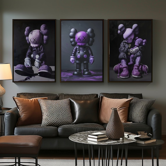 特大KAWSポスター額縁付き4枚セット kaws ポスター 4枚セット