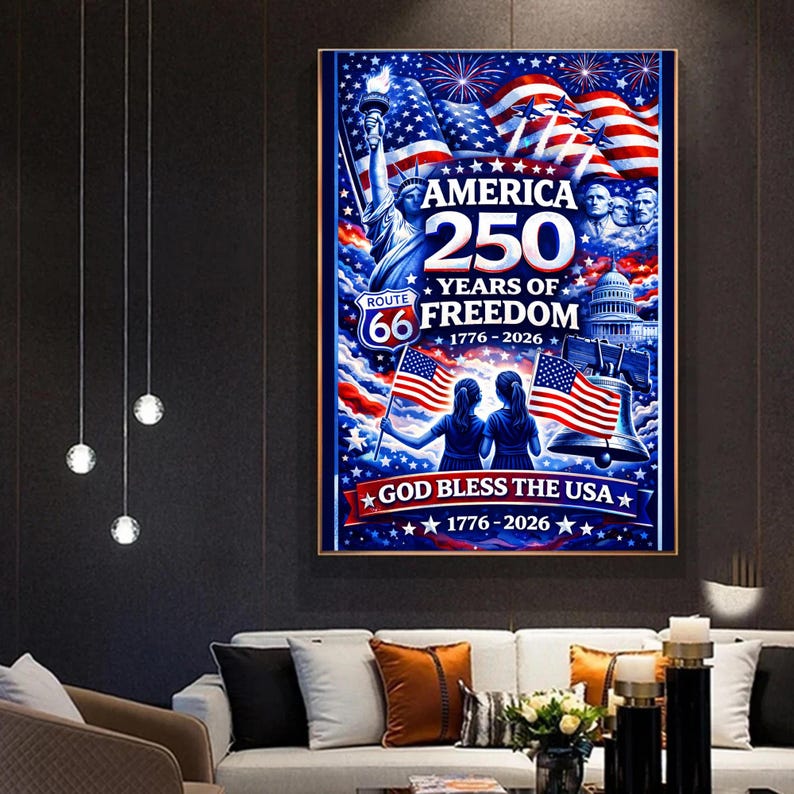 250th Anniversary Poster – 250 Years Wall Art for 4th of July & USA ...