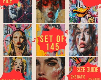 145 Graffiti Posters Digital Download – Urban Art Prints Street Art Bundle