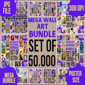 ENTIRE STORE SALE 50K Mega Bundle Eclectic Gallery Set,Maximalist Wall Art,Retro Prints,Trendy Posters, Gallery Wall Décor, Digital Download