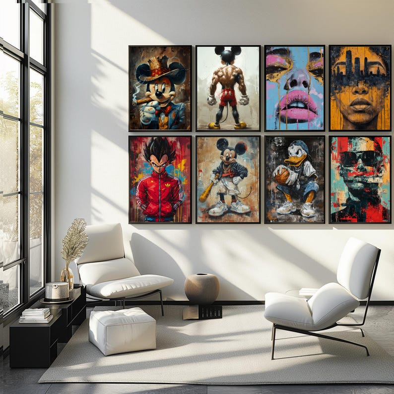 Maximalist Wall Art Set of 599 | Modern Pop Art and Street Art Prints | Urban Graffiti Wall Collage for Gallery Wall, Large Photo Prints image 9
