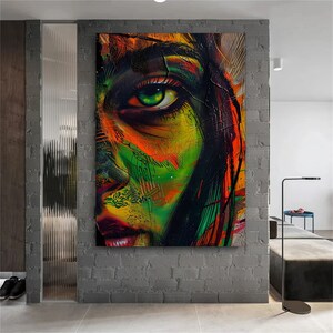 Graffiti Portrait Wall Art Set of 8 – Digital Urban Abstract Faces & Street Style Prints image 5