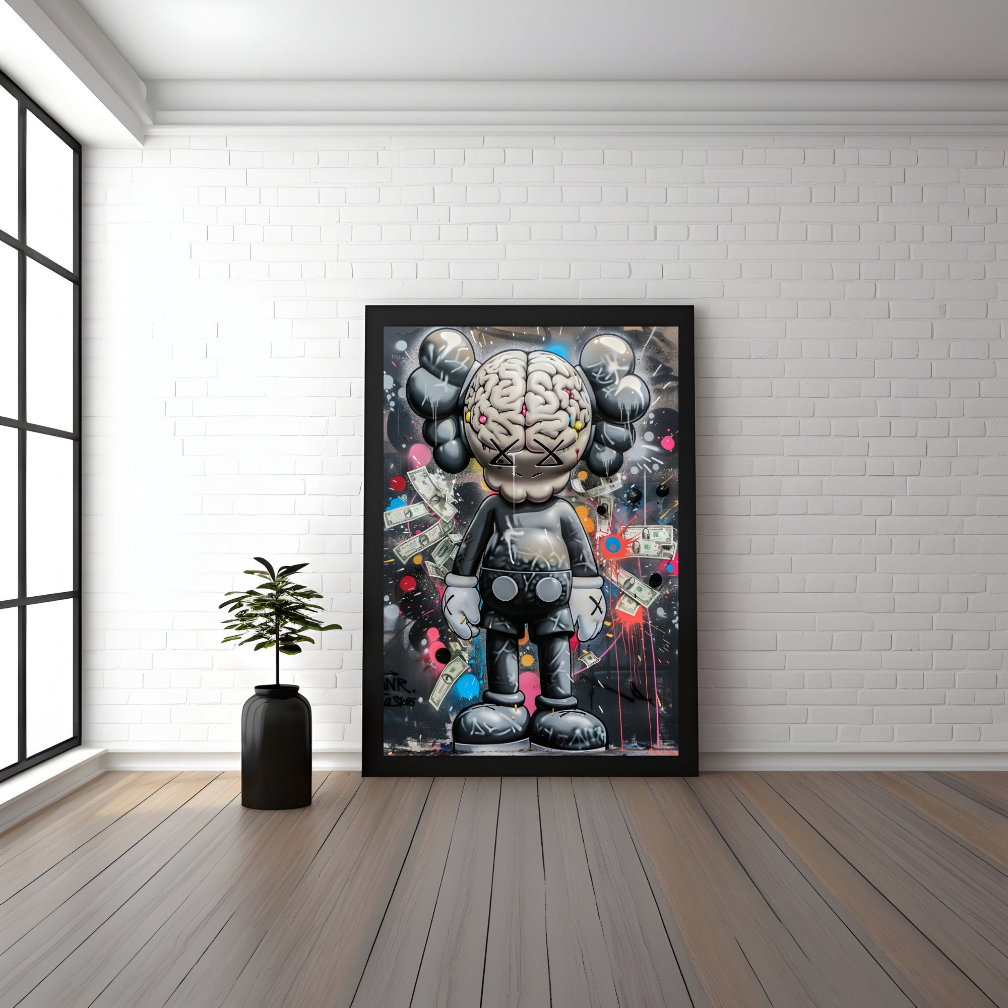 お得な情報満載 3 of Set KAWS Prints Art KAWS Graffiti Digital Poster, 絵画