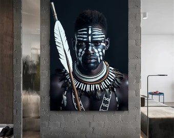 Fotokonstverk med etniska stammar | Afrikansk väggkonst | Väggdekorationer med museumsgalleri | Tribal fototryck för hem och kontor