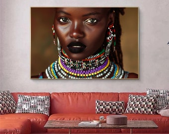 African Tribal Women Wall Art | Ethnic Home Decor Tribal Wall Decor Poster | African Women Art Print Gift