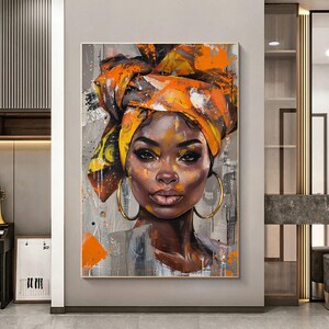 Afrikanische Frau Porträt Wand Kunst 3er-Set, moderne ethnische Pop Art Drucke, lebendige digital, Stammes- Mode-Dekor, druckbare Wanddekoration Bild 10