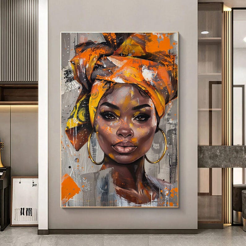 Afrikanische Frau Porträt Wand Kunst 3er-Set, moderne ethnische Pop Art Drucke, lebendige digital, Stammes- Mode-Dekor, druckbare Wanddekoration Bild 10