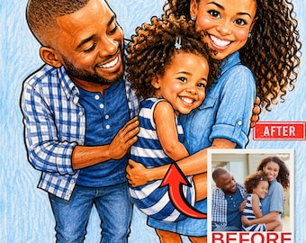 Caricature Artist Custom | Group Personal Caricature Customized Portrait | Couple Family Caricature Gift Art