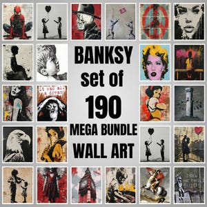 Banksy Graffiti Print Set | 190 Vintage Street Art Posters (Digital Download)