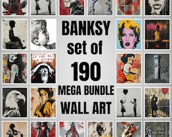 Banksy Graffiti Print Set | 190 Vintage Street Art Posters (Digital Download)