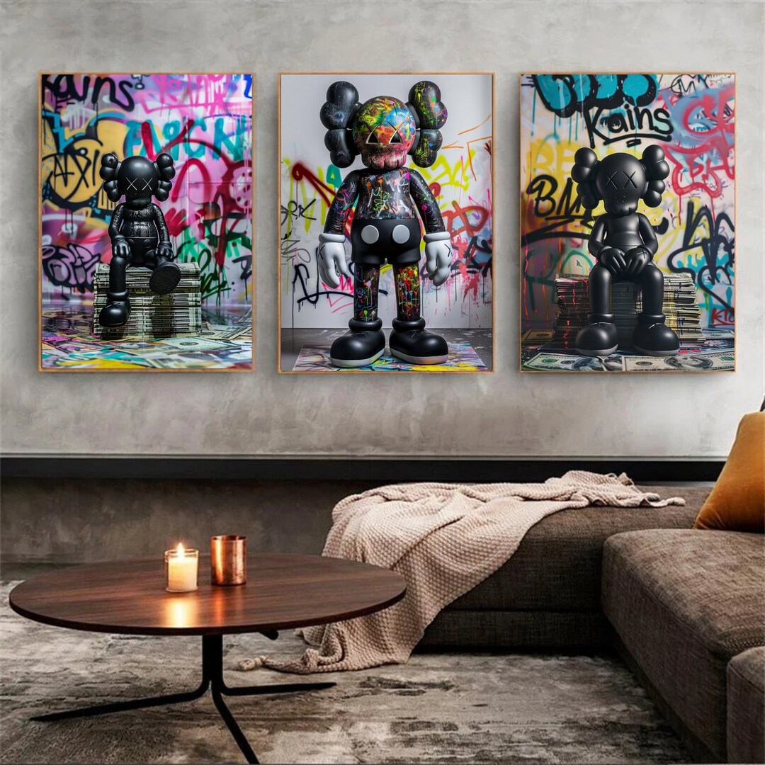 KAWS Poster Set of 3, Printables Minimalist Hypebeast Kaws Figure ...