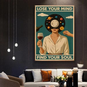 Lose Your Mind Finde Deine Seele Musik Poster | Retro Vintage Cover Art & Inspiration Wanddeko | Kunst digitaler Download