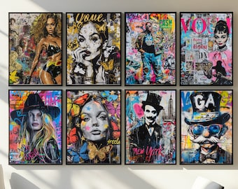 Graffiti Wall Art Print | Street Pop Art Modern Graffiti Spray Paint Poster | Graffiti Home Decor digital