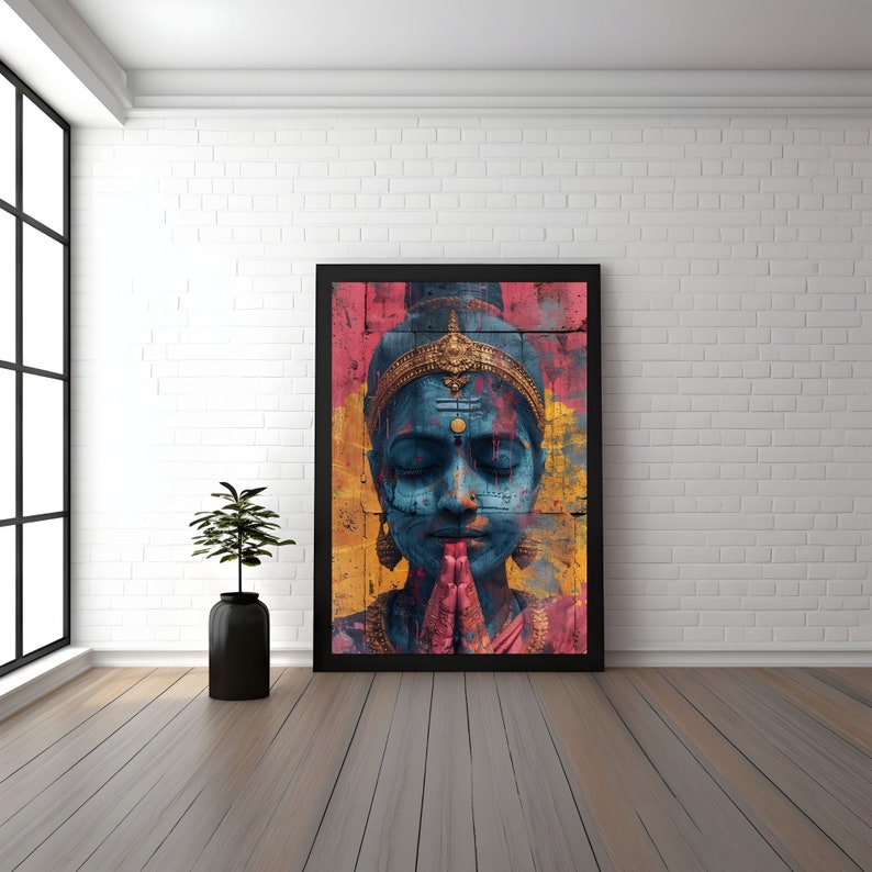 Graffiti Portrait Wall Art Set of 8 – Digital Urban Abstract Faces & Street Style Prints image 4