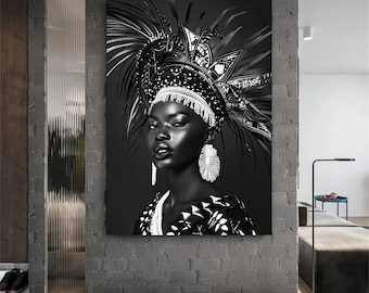 African & Black Woman Art Digital Download , Portrait, Print | Wall Decor Home