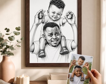 Custom Pencil Sketch Family Portrait | Memorial Grandparent Portrait From Photo | Mothers Day Remembrance Gift