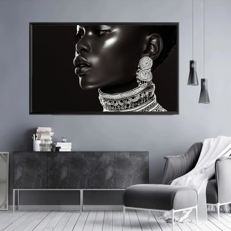 African Woman Art Print | Afrocentric Art Tribal Fashion Silhouette Minimalist | Gallery Wall Printable image 5