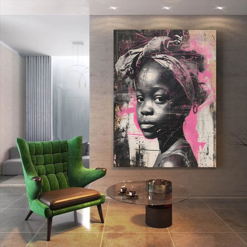 Graffiti Portrait Wall Art Set of 8 – Digital Urban Abstract Faces & Street Style Prints image 9