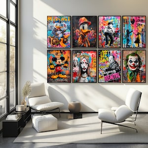 Graffiti Wall Art Set Of 10 Digital Download Graffiti Pop Print | Street Urban Poster | Wall Art Decor | Artful Printable Designs