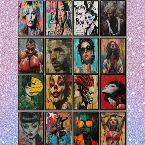 Maximalist Wall Art Set of 599 | Modern Pop Art and Street Art Prints | Urban Graffiti Wall Collage for Gallery Wall, Large Photo Prints image 4