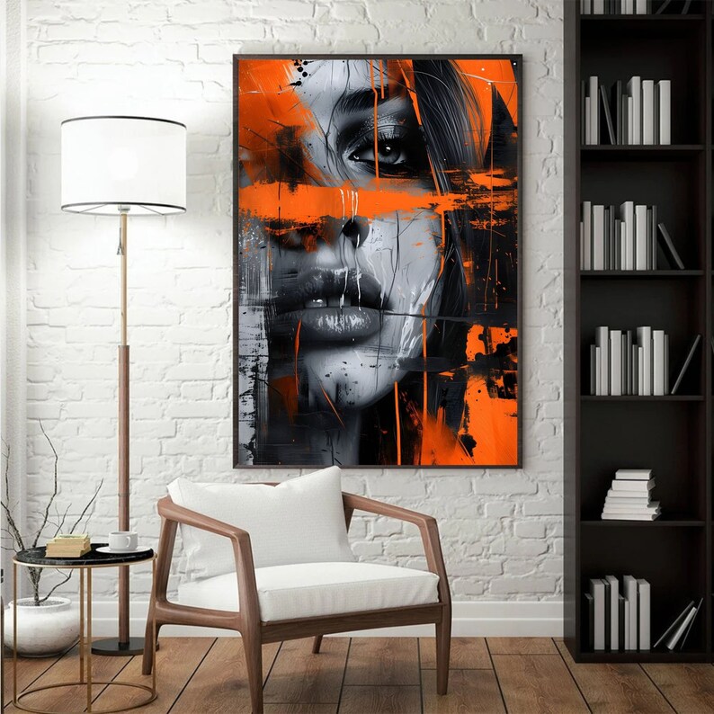 Graffiti Portrait Wall Art Set of 8 – Digital Urban Abstract Faces & Street Style Prints image 6