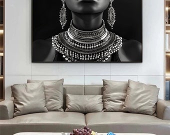 黒人女性の絵画 | アフリカ系アメリカ人のアートプリント | 黒人女性の壁飾り デジタルダウンロード