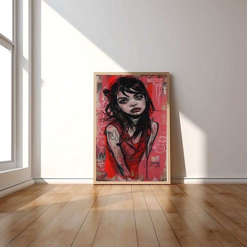 Graffiti Portrait Wall Art Set of 8 – Digital Urban Abstract Faces & Street Style Prints image 2