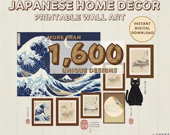 Japanese Wall Art Bundle Set of 1600 Digital Download Prints, Traditional Japanese Paintings, Posters & Canvas Art for Home Decor