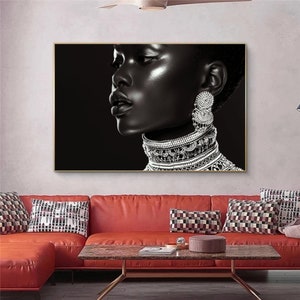 African Woman Art Print | Afrocentric Art Tribal Fashion Silhouette Minimalist | Gallery Wall Printable image 6