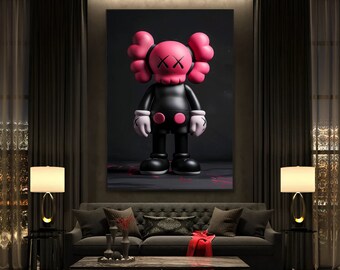 Gold Kaws Poster, Set of 3 Kaws, Printable Kaws Poster
