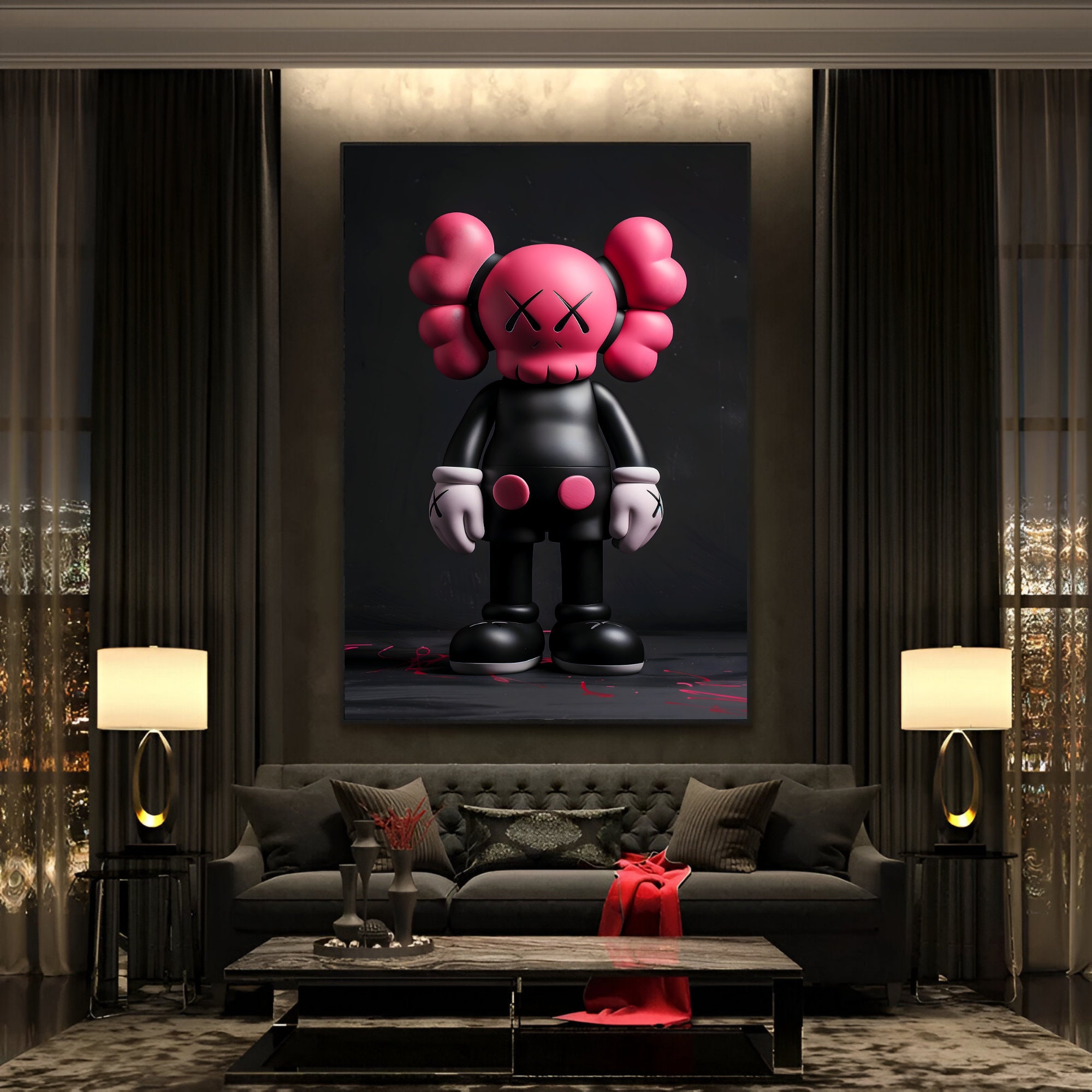 Set of 3 KAWS Poster, Digital Graffiti KAWS Art Prints