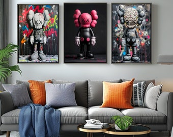 Set of 3 KAWS Poster, Digital Graffiti KAWS Art Prints Set of 3 KAWS Poster, Digital Graffiti KAWS Art Prints