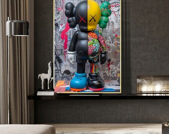 KAWS Poster,pop Art Posters,kaws Figure Wall Art, 3-piece KAWS Poster,pop Art Posters,kaws Figure Wall Art, 3-piece