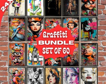 Graffiti Pop Art Bundle | Street Graffiti Wall Art Modern Urban Gallery Decor | Bold Pop Prints Edgy Wall
