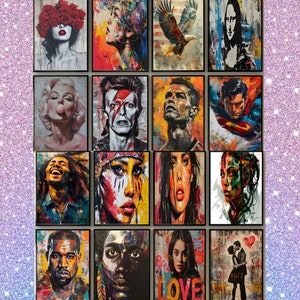 Maximalist Wall Art Set of 599 | Modern Pop Art and Street Art Prints | Urban Graffiti Wall Collage for Gallery Wall, Large Photo Prints image 7