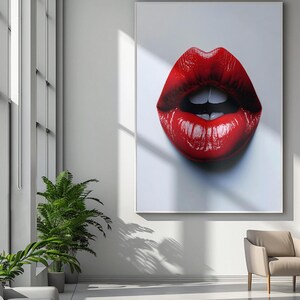 modern lips poster, Sensual Lips Print, Contemporary Home Decor, Fashion Art Print, 20x30 & 24x36 Inch Poster