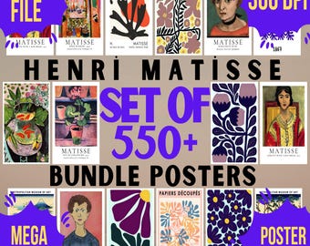 Conjunto de impresiones modernas de Matisse: Trío de pósteres recortados de Henri Matisse para decoración de paredes de galería