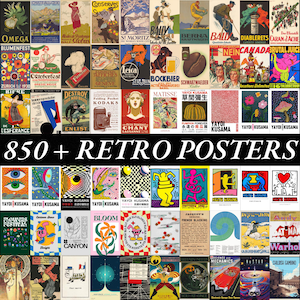 Vintage Retro Poster Bundle Digital Wall Art | 850+ Aesthetic Retro Prints | Modern Wall Decor | High-Quality 300 DPI Poster Pack image 7