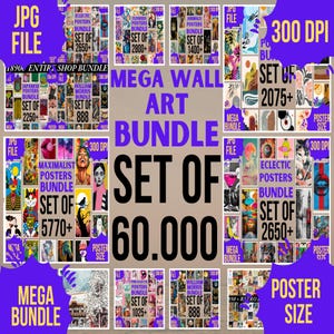 ENTIRE STORE SALE 60K Mega Bundle,Vintage Wall Art, Eclectic Gallery Set, Maximalist Prints, Kitchen Decor, Trendy Posters, Digital Download