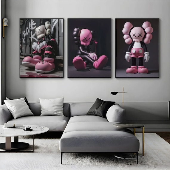 KAWS Poster Set of 3,hypebeast, Printables Minimalist Kaws KAWS Poster Set of 3,hypebeast, Printables Minimalist Kaws