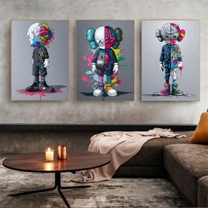 Digital Download Hypebeast Kaws Figure Poster Set of 3 | Minimalist Wall Art Prints